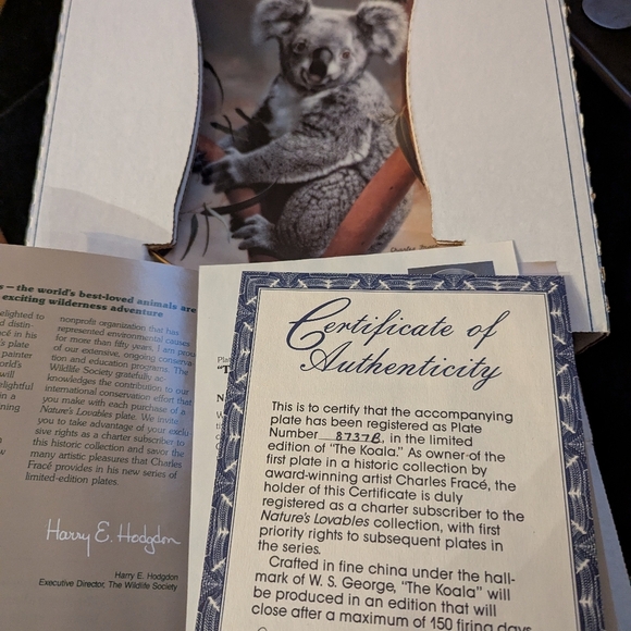Koala art plate Charles Frace'*collectible plate*The Koala plate #8737B - Picture 2 of 5
